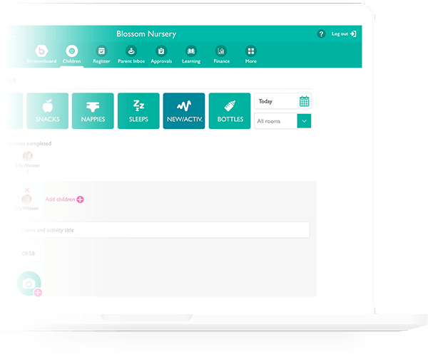 A computer screenshot showing a page for children's diaries to log/share Activities With Parents