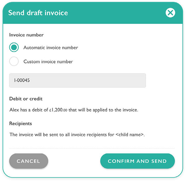 Sending draft invoices