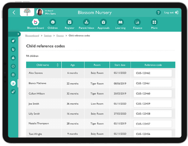 Child Reference Codes