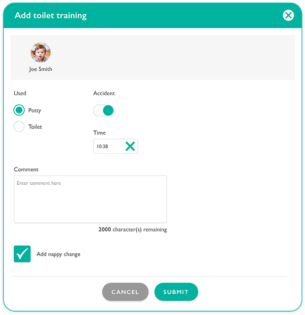 Add toilet training