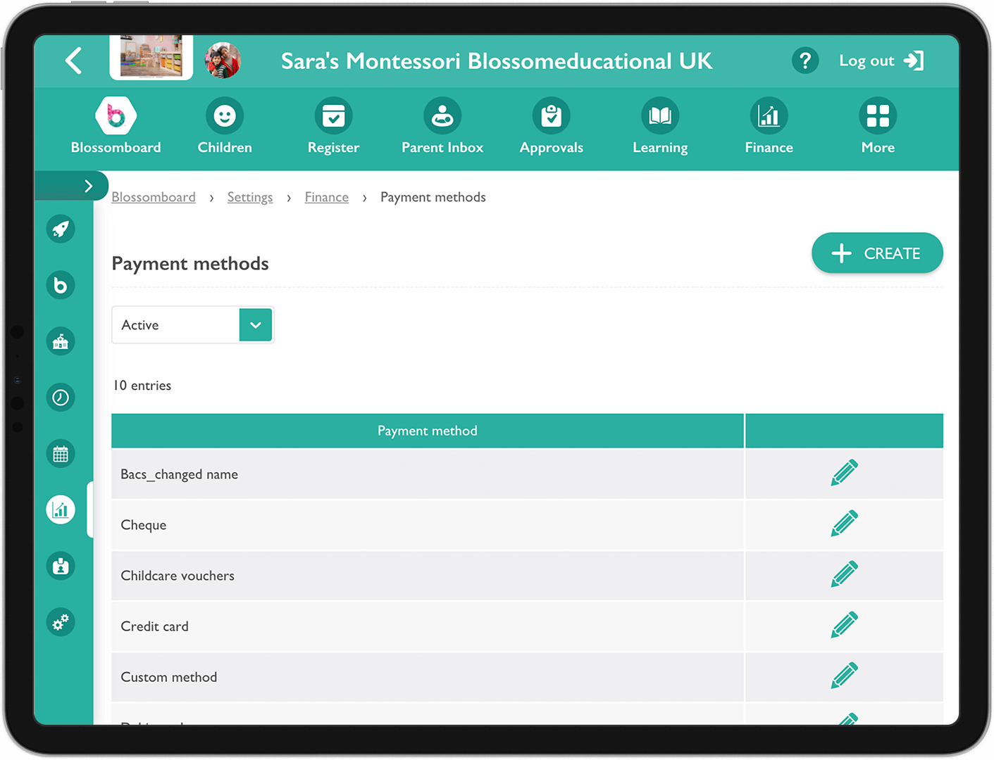 Blossom Software - Custom Payment Methods iPad