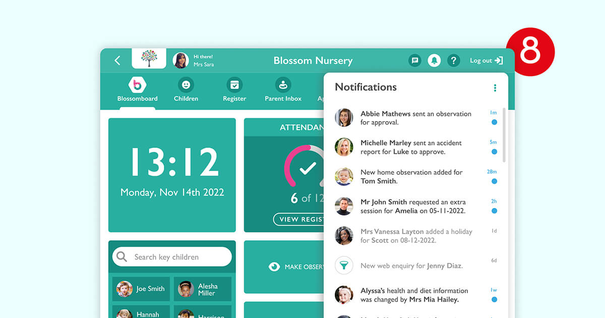 Blossom educational Notifications feature - cover