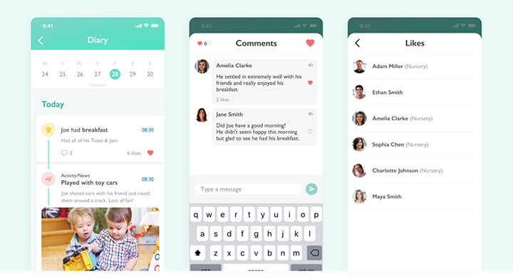 Blossom Educational - Nursery software to increase parent engagement - Likes and comments