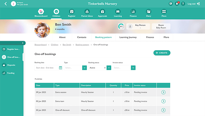 Blossom Finance 3 product update - Separating regular and one-off bookings