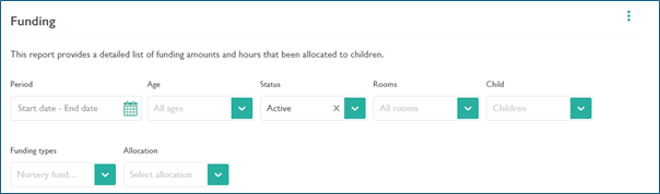 A screenshot of Blossom platform showing finance 3 funding report fields