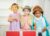 3 children dressed up as random dress up with no specific theming