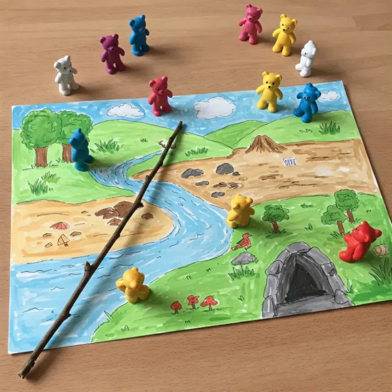 Bear hunt image - a map and bears