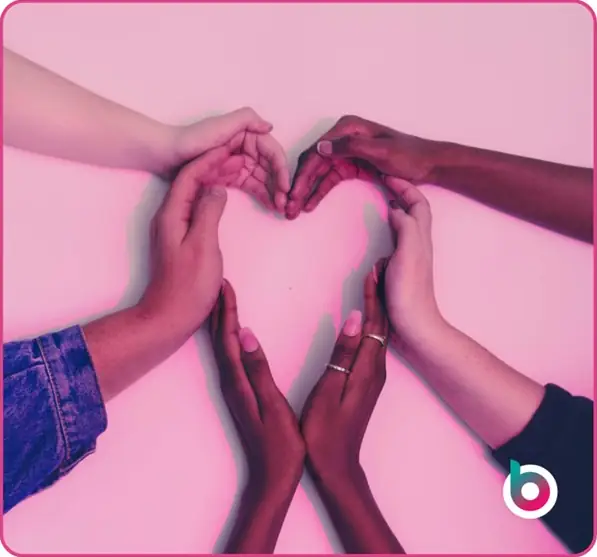 Hands together forming a heart