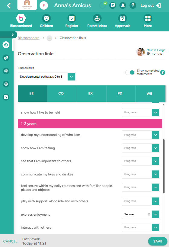 A screenshot of Curriculum for Wales framework for funded non-maintained nurseries