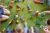 Children playing with blocks on green carpet