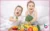 Children playing with their food and a huge broccoli