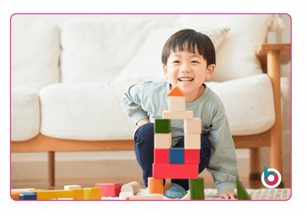 A child playing with blocks AI-generated content may be incorrect.